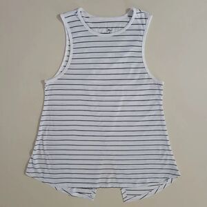 Crane Women's White & Navy Stripe Tank Top